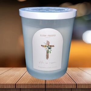 NEW! Bloom & Prosper Magnolia & Citrus Candle 15.2 oz “He is Risen”